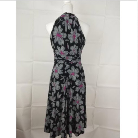 Evan Picone floral black midi ruffled dress Size 4 - Picture 5 of 6